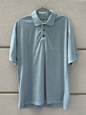 Woolrich Polo Shirt Men’s Large Blue 100% Cotton Short Sleeve
